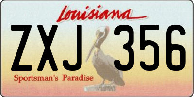 LA license plate ZXJ356