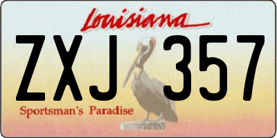 LA license plate ZXJ357