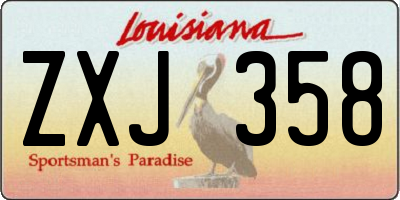 LA license plate ZXJ358