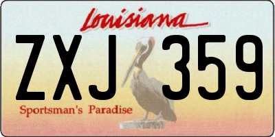 LA license plate ZXJ359