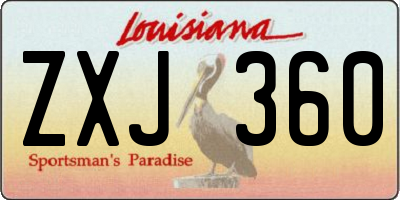 LA license plate ZXJ360