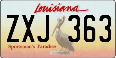 LA license plate ZXJ363