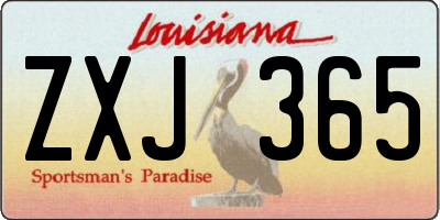 LA license plate ZXJ365