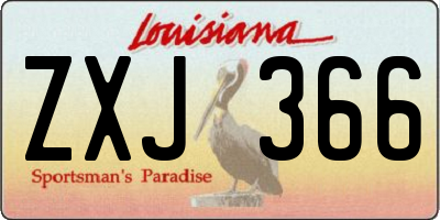 LA license plate ZXJ366
