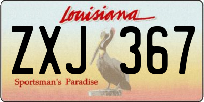 LA license plate ZXJ367