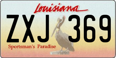LA license plate ZXJ369