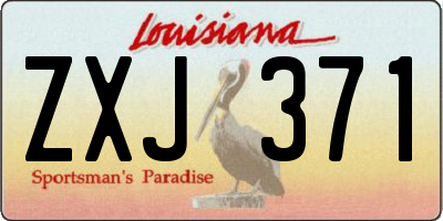 LA license plate ZXJ371