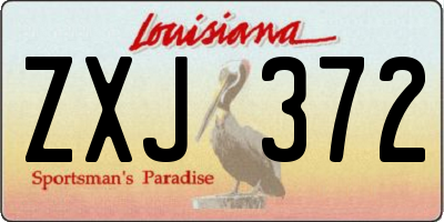 LA license plate ZXJ372