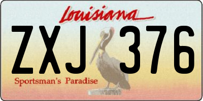 LA license plate ZXJ376