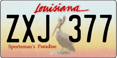 LA license plate ZXJ377