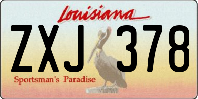 LA license plate ZXJ378