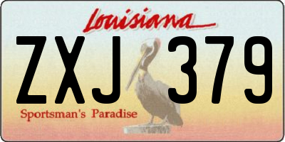 LA license plate ZXJ379