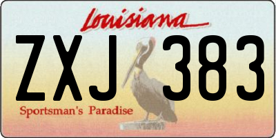 LA license plate ZXJ383