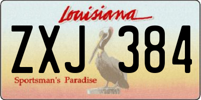 LA license plate ZXJ384