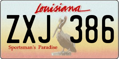LA license plate ZXJ386