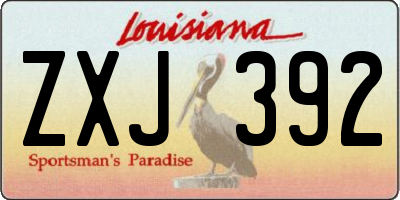 LA license plate ZXJ392