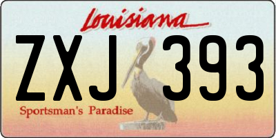 LA license plate ZXJ393