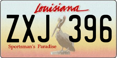 LA license plate ZXJ396