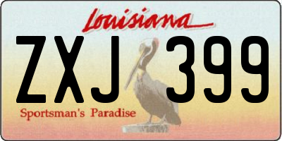 LA license plate ZXJ399