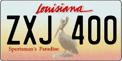 LA license plate ZXJ400