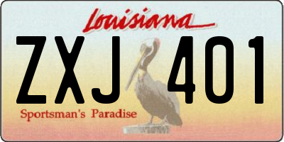 LA license plate ZXJ401