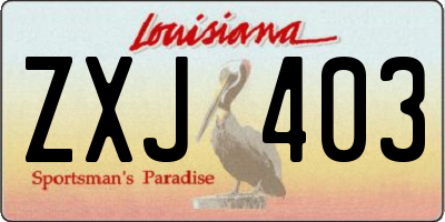 LA license plate ZXJ403