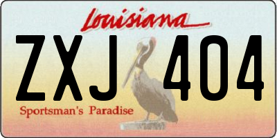 LA license plate ZXJ404