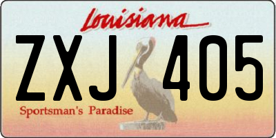 LA license plate ZXJ405