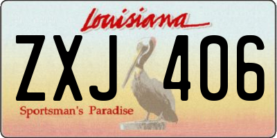 LA license plate ZXJ406