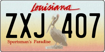 LA license plate ZXJ407