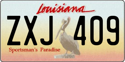 LA license plate ZXJ409