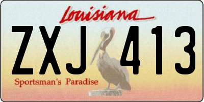 LA license plate ZXJ413