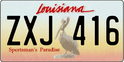 LA license plate ZXJ416