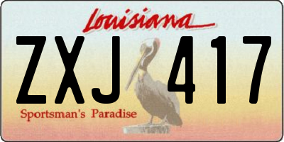 LA license plate ZXJ417