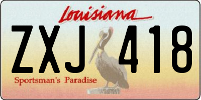 LA license plate ZXJ418