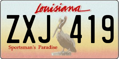 LA license plate ZXJ419