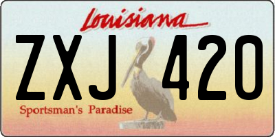 LA license plate ZXJ420