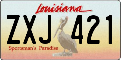 LA license plate ZXJ421