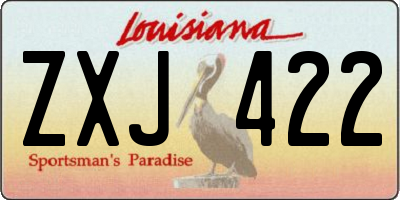 LA license plate ZXJ422