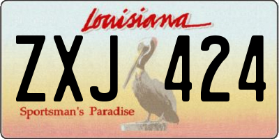 LA license plate ZXJ424