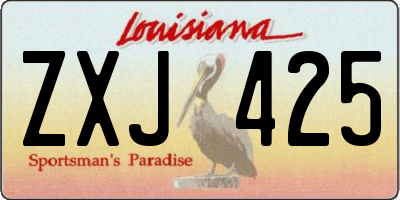 LA license plate ZXJ425