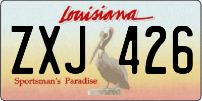 LA license plate ZXJ426