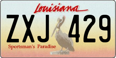 LA license plate ZXJ429