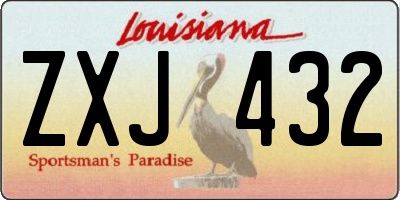 LA license plate ZXJ432