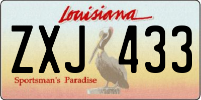 LA license plate ZXJ433