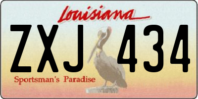 LA license plate ZXJ434