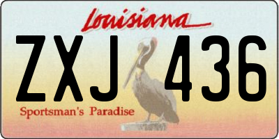 LA license plate ZXJ436