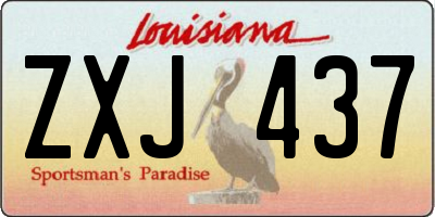 LA license plate ZXJ437