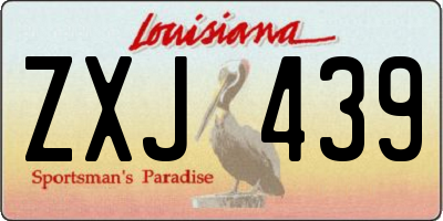 LA license plate ZXJ439