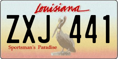 LA license plate ZXJ441